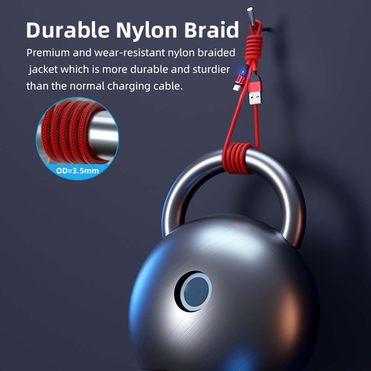 Premium Wear Resistant and Durable Nylon Braided Cable