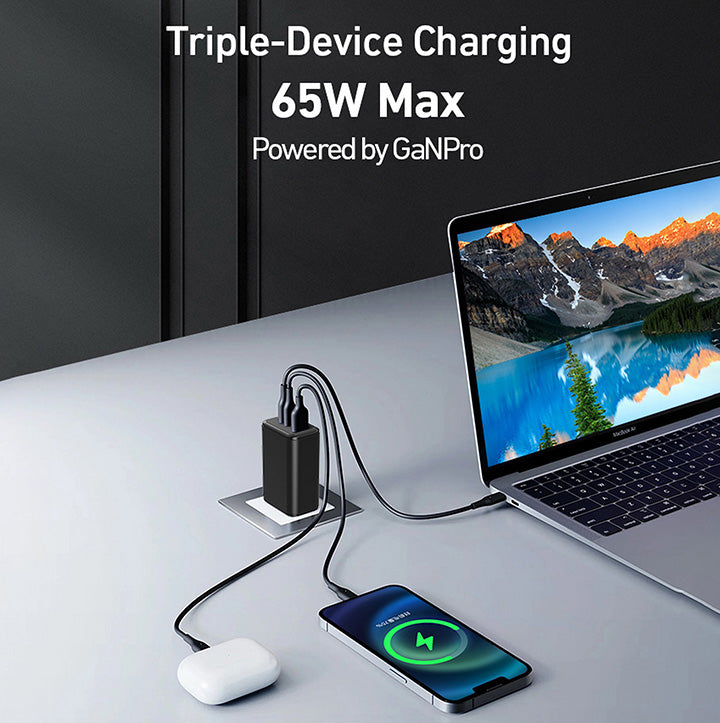 P-TECHUK 65W Charger Triple Device Charging