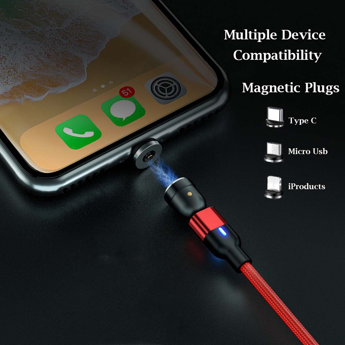 P-TECHUK SP15 Magnetic Cable Multiple Device Compatibility